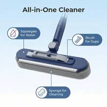 2-In-1 Window Cleaning Kit, Professional Long Handle Glass Cleaning Brush And Window Squeegee With Bendable Head, Suitable For Indoor/Outdoor Windows And Car Glass Cleaning - Multicolor - View 5