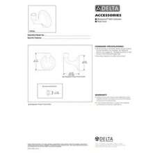 DELTA 70035-OB Windemere - Gancho para toallas bronce aceitado - Delta aceptado por bronce - Ver 5
