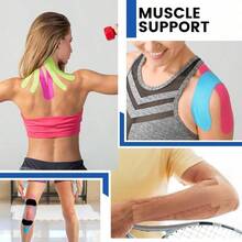 2.5cm*5m Sports Muscle Tape, Breathable And Elastic, Provides Support For Shoulders And Feet, Flexible Adhesive Back Support, Suitable For Gym And Training Use - Multicolor - View 6