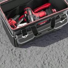 一套重型防水五金工具套装，带多个口袋和大容量帆布工具收纳袋 - 灰色，经久耐用，适用于车库、工作室或家庭使用 - 多款式 - 查看 5