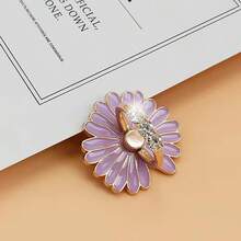 1pc Daisy Rhinestone Decor Phone Ring Holder, 360° Rotating Multi-Function Desktop Stand - Multicolor - View 10