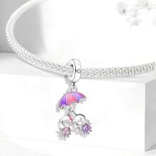 1Pc 925 Sterling Silver Sisters Umbrella Pendant Fit Bracelet Necklace Bead DIY Jewelry Making Gift For Friend - Gather - View 9