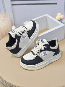 2026春夏秋季儿童白色运动鞋，男女童软底休闲鞋，透气防滑耐穿轻便时尚 - 黑色 - 查看 7