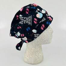 Scrub Hat   Surgical Hat Tie Back Scrub Cap Black Pink Blue White OBGYN We Get People Pit Of Tight Spaces,   Unisex Adjustable Surgical Sweatband - Elastic Bandage Cap - Scrub Caps For Nurse Working Cap,Work Nurse Cap, Suitable For Work, Fashionable Wear, And Hair Protection. - A - 查看 3