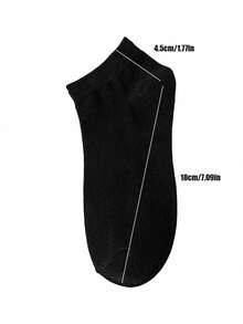 20双装女士黑色、白色、灰色短袜，时尚简约短袜 - 彩色 - 查看 5