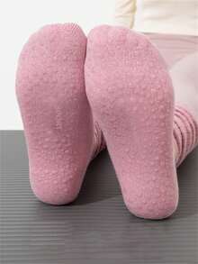 1/4 Pair Early Spring Yoga Ballet Socks With Silicone Non-Slip Bottom, Knee-High - Multicolor - View 4