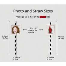 1/12/24/48PCS Personalized Face Straws, Custom Cut-Out Photo Faces, Customized Face Confetti, Face Photo Stickers With Straws And Fixings, Home Decor, Party Decoration, Personalized Custom Gift, Unique Gift - Multicolor - View 8