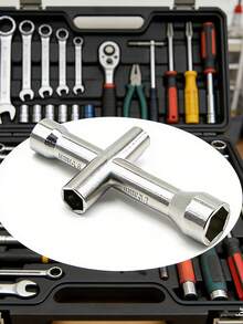 1 pieza Juego de llaves de tubo en cruz mini M2 M3 M4, herramienta de tuerca específica para robótica, llave de tubo en cruz de doble cabeza doblada adecuada para reparar tornillos pequeños - Patrón cruzado - Ver 5