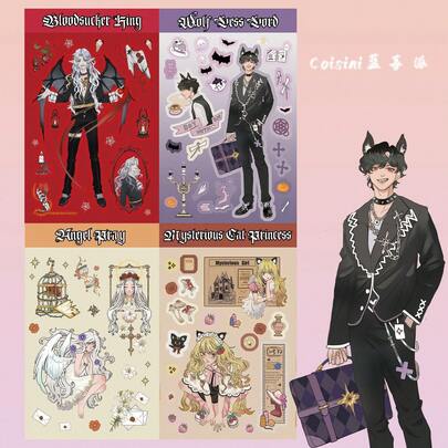 Coisini Original Dark Cute Character Stickers, Korean Cartoon Gukka Stickers For Scrapbooking And DIY Decoration
