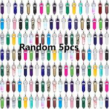 5/10/20/30 Pcs Natural Crystal Gemstone Pointed Pendant, Multiple Colors, Fashionable Styles, With Necklace Making Supplies, For DIY Jewelry Making, Christmas Gift Craft Kit - Crystal Pendant - View 20