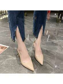 Sandalias De Tacón Puntiagudo A La Moda - Albaricoque - Ver 7