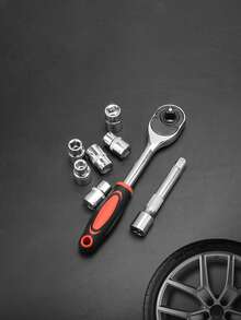 12pcs/Set Ratchet Socket Set 1/4 Inch With Quick Release Handle Steel Socket Wrench Set For Boat Motorcycle And Bicycle Automotive Hardware Repair Tools - Multicolor - View 3