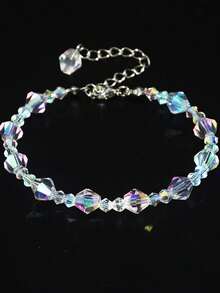 1pc Exported To Europe & America Crystal Cone Bracelet, Elegant Luxury Fashion Bracelet For Women & Students - White - View 2