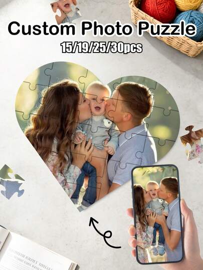 1 bộ ghép hình ảnh cá nhân hóa, Ghép hình ảnh cá nhân hóa (15/19/25/30 mảnh tùy chọn), Quà tặng vui nhộn, Ghép hình kỷ niệm cho cặp đôi/gia đình/trẻ sơ sinh, Quà tặng độc đáo cho các cặp đôi, gia đình, bạn bè, bạn học và trẻ em, Trang trí nhà cửa & Phụ kiện trò chơi giải trí, Quà tặng lý tưởng cho Giáng sinh, Ngày lễ tình nhân, Kỷ niệm, Sinh nhật & Lễ mừng trẻ sơ sinh, Quà tặng ngày lễ & Trang trí phòng, Vật kỷ niệm ghép hình cá nhân hóa đầy ý nghĩa, Quà tặng cá nhân hóa hoàn hảo cho anh ấy/cô ấy, Ghép hình ảnh cá nhân hóa nhiều kích cỡ.