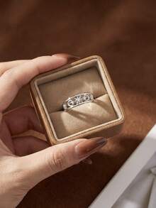 1 Chiếc nhẫn hình ngôi sao và mặt trăng chạm khắc tinh tế, bạc sterling 925, dành cho nữ, trang sức cao cấp, quà tặng dự tiệc, quà sinh nhật, quà hẹn hò. - Nhẫn hình sao và mặt trăng chạm khắc rỗng - Xem 5