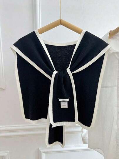 1pc Women's Tie Knit Cape/Poncho, Outdoor Fashion Scarf/Shawl, Lightweight Versatile Spring & Summer UIAO