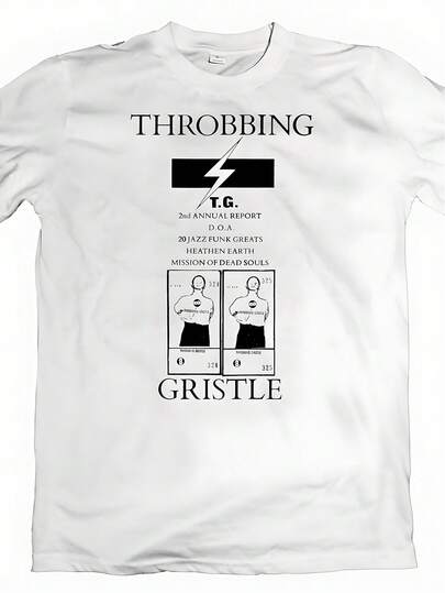 THROBBING GRISTLE 'LPs' T-ShirtLong SLe-Eve, 2nd Annual Report Doa 20 Jazz Funk Greats PS-Ychic Tv Coil Clock Dva Nurse Cabaret Voltaire