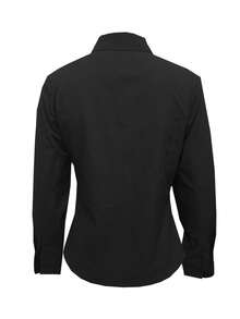 Áo sơ mi dài tay nữ màu trơn mới năm 2026, thiết kế cổ áo, toát lên vẻ chuyên nghiệp và năng lực, được làm từ chất liệu thân thiện với da và thoải mái. Màu đen mùa xuân. - màu đen - Xem 6