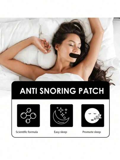 Anti-Snoring Patches, Breathable Closed-Mouth Sleep Strips, Skin-Friendly Material, Hypoallergenic Design For Sensitive Skin, Soft & Comfortable Adhesion, Effectively Prevent Open-Mouth Breathing During Sleep, Reduce Snoring & Morning Dry Mouth, Improve Breathing Habits And Enhance Deep Sleep Quality, Also Assist In Facial Shaping And Health Care, Suitable For Men, Women, And All Ages