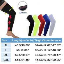 Full Length Elastic Knee Sleeve, Extended 4-Way Leg Sleeve, Comfortable 3D Contoured Knee Brace With Silicone Anti-Slip Strips, Suitable For Running, Basketball And Daily Life - Multicolor - View 2