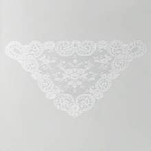 1件装女士蕾丝提花三角披肩，时尚轻盈透气面纱，优雅百搭新娘婚礼披肩围巾 - 彩色 - 查看 10