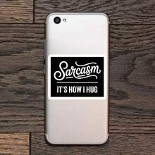 1/3/5Pcs"Sarcasm IT'S HOW I HUG" 3 Inch Vinyl Sticker Funny Quote Decal, Waterproof Die Cut; For Laptop, Water Bottle, Tumbler, Phone Case, Tablet, Notebook, Planner, Journal, Desk, Car Window; For Office Workers, Bartenders, Introverts, Friends, Meme Collectors; Humorous Sticker, Meme Sticker, Quote Sticker, Typography Sticker, Retro Sticker - A - View 5