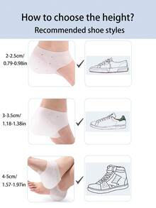 Detachable Invisible Height Increasing Insole Combination, Heel Pad, Half Pad, Transparent Shock Absorption, Non-Yellowing, Durable Shoe Lift - White - View 5