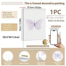 1幅防水帆布墙画，适合儿童房装饰、婴儿房、水彩蝴蝶图案、女孩卧室、紫色蝴蝶、婴儿用品 - 非常适合儿童房装饰、日托中心装饰、幼儿园装饰、男孩房装饰、女孩卧室装饰、婴儿房装饰 - 彩色 - 查看 17