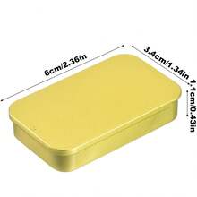 1pc Metal Tin Can With Lid, Small Metal Box 6 X 3.4 X 1.1 Cm, Suitable For Small Items - Gold - View 2