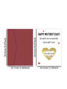 1 Set Interesting Mother's Day Scratch Card (With Envelope), Mother's Day Greeting Card Set, Interactive Card Reveals Special Mother's Day Gift, Suitable For Expressing Blessings And Gratitude On Mother's Day And Birthdays - One Size Fits All - View 3