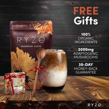 RY-ZE 有机蘑菇咖啡（30 份）| 6 种适应原 + MCT 油，猴头菇提神醒脑 – 美国速溶咖啡 – 补充能量，促进消化和增强免疫力！复活节春季礼物 - 1pc - 查看 3