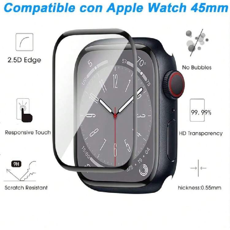 4 Pack Mica For Apple Watch Series 9 8 7 45mm, Soft Film Screen Protector For Smartwatch Accessories (45mm), 42530031 - Purple - View 2