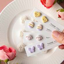 9pcs/Box Mini Cartoon Soft Clay Earring Mold, Cute Rabbit & Sheep Shaped Clay Earring Pendant DIY Craft Tool Kit, Suitable For Beginners And Jewelry Artists, Polymer Clay Earring Making Tool, Clay Jewelry Making Set - White - View 4