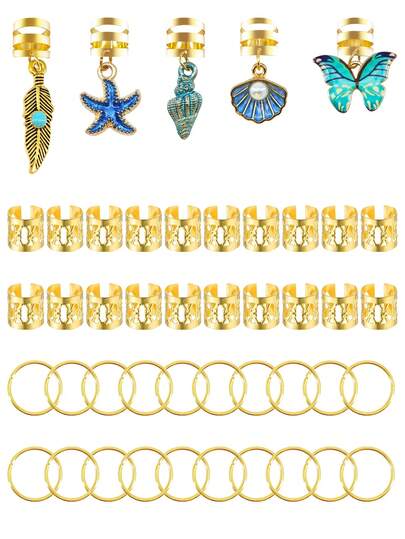 45 piezas Accesorios para el cabello con elementos marinos de estilo barroco para el verano, joyería para el cabello para bailes, fiestas y festivales de música