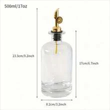 1pc Glass Oil Bottle - With Label, Kitchen Olive Oil Dispenser, Coffee Syrup Dispenser, Gravity Activated Opener, Self-Opening Glass Bottle Dispenser, Olive Oil Bottle, Seasoning Kitchen Supplies 350ml/11.8oz, 500ml/17oz, Gold - Multicolor - View 13