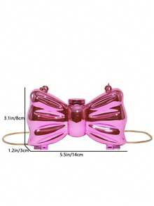 蝴蝶结艺术袁素凤链条女士小方包 2025春夏新款简约单肩斜挎包 - 粉色 - 查看 11