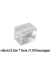 1 Set Square Transparent Silicone Nail Stamping Plate With Lid And Scraper, Square Nail Art Stamping, Sticky, High Transparency Silicone, Multifunctional, Stamping Plate Transfer Tool, Nail Silicone Sealing Ring, High Elasticity And Softness Suitable For Swatching - Multicolor - View 10