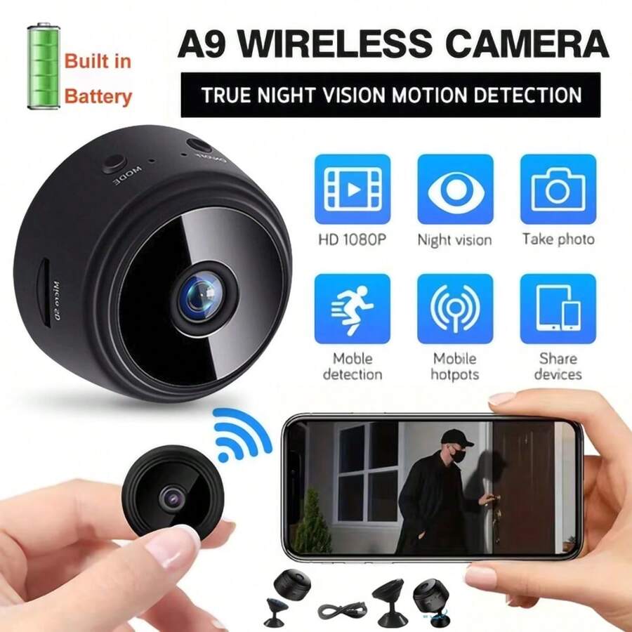 1/2pcs Mini Smart Camera, Home Security Camera, Battery & USB Dual Power Supply, Real-Time Remote Viewing Via App - Perfect For Home Monitoring, Mini Magnetic Camera, Supports 2.4G Wi-Fi Only, No 5G Wi-Fi Support