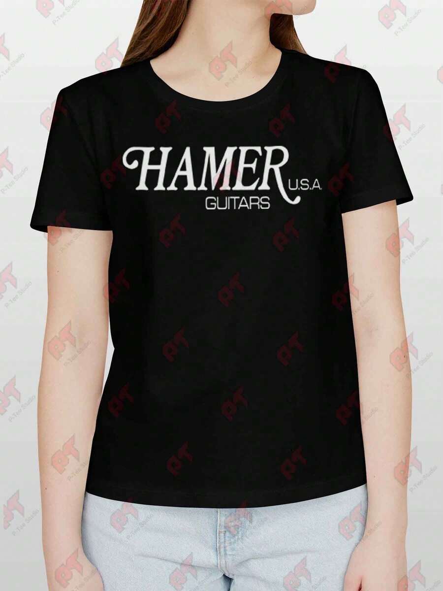 Hamer Guitars T-Shirt Colours Black White - Black - View 1