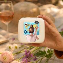 1个旅行地图首饰盒，便携式拉链首饰收纳盒，耳环盒，项链盒，首饰盒，首饰盒收纳盒，白色首饰盒 - 地圖 - 查看 3