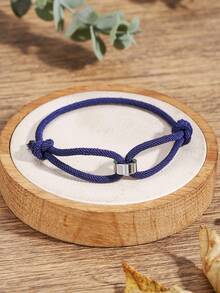 时尚不锈钢手工编织手链男女通用幸运蓝色吊坠情侣手链配饰珠宝礼品 - 彩色 - 查看 7