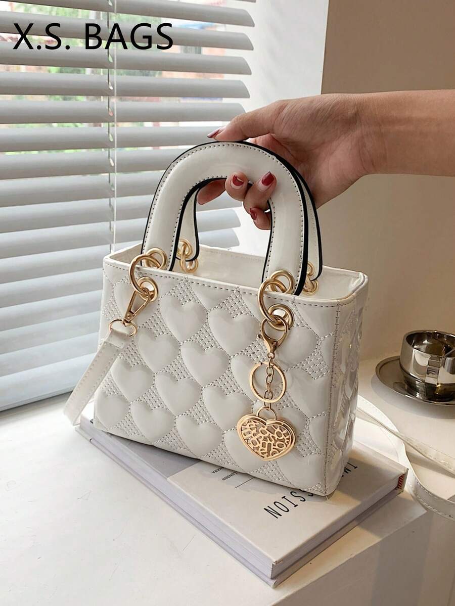 Túi xách Daifei cao cấp nhỏ gọn, độc đáo dành cho nữ năm 2024, kiểu dáng lưới kim cương thời trang mới, túi đeo vai và đeo chéo, quà tặng Giáng sinh, quà du lịch, quà dự tiệc. - trắng - Xem 1