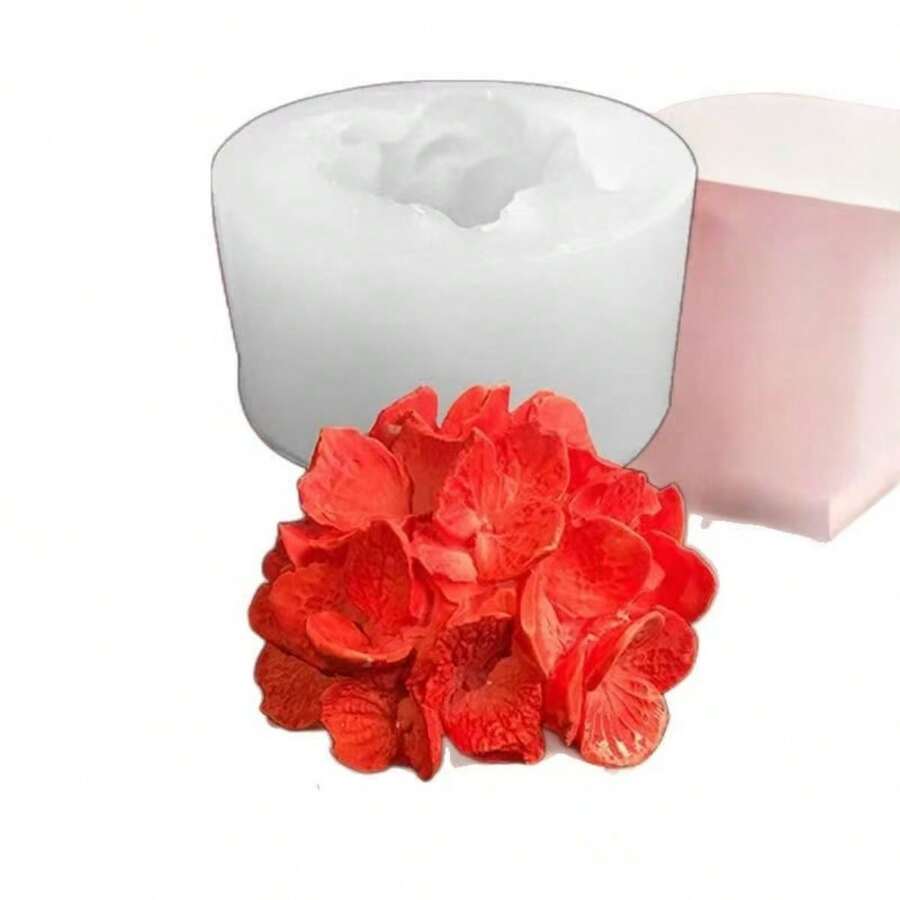 1 chiếc đá thơm kẹp cửa gió điều hòa ô tô hình hoa mộc tê, dâm bụt, cẩm tú cầu, khuôn silicon làm nến thơm. - Trắng - Xem 1