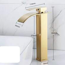 Square Stainless Steel Waterfall Faucet, Mirror Finish, Hot & Cold Water Basin Tap - Multicolor - View 4