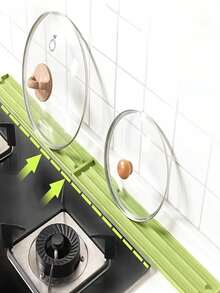 1件/2件装硅胶厨房用具沥水垫 - 带槽盖收纳架，防滑台面整理架，可放置勺子、盖子和餐具，多功能炉灶勺架，经久耐用，易于清洁，厨房收纳整理 | 现代厨房用品 | 耐用硅胶材质，碗碟沥水垫，台面沥水垫，厨房台面垫，厨房台面沥水垫 - 彩色 - 查看 2