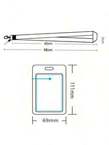 2pcs Set, Lanyard + Card Holder [Licensed] Hello Kitty Campus Photo Clip, Student Stationery Card, Woven Strap Bus Card, Storage Box Keychain, Student Cartoon Protective Case, Transit Card, Couple Transparent Long Lanyard Pendant - Multicolor - View 2