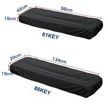 Tấm phủ chống bụi cho bàn phím - Phù hợp với hầu hết các loại đàn piano điện tử/kỹ thuật số 76/88 phím, tấm bảo vệ co giãn có dây rút khóa, có thể giặt máy, tấm phủ bàn phím piano, tấm phủ đàn piano - màu đen - Xem 3