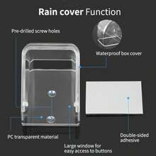 1个透明防雨门铃罩，无线门铃防水保护盒，用于保护门铃，适用于大多数无线门铃 - 不含门铃 - 防雨門鈴蓋 - 查看 4