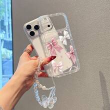 一套蝴蝶手链+蝴蝶结抱枕手机壳，适合作为情侣、女友、女儿、青少年的生日和圣诞礼物，兼容三星机型 - 無色 - 查看 3