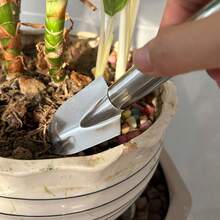 1 Set (2pcs) Stainless Steel Flower Pot Trowel Rake Gardening Tools For Potted Plants And Flower Cultivation - 2-piece Garden Rake Set - View 6